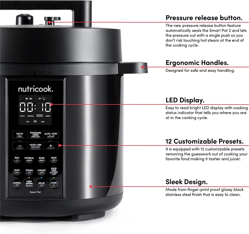 NC Smart Pot 2 Black SS 6L (NC-SP204K)