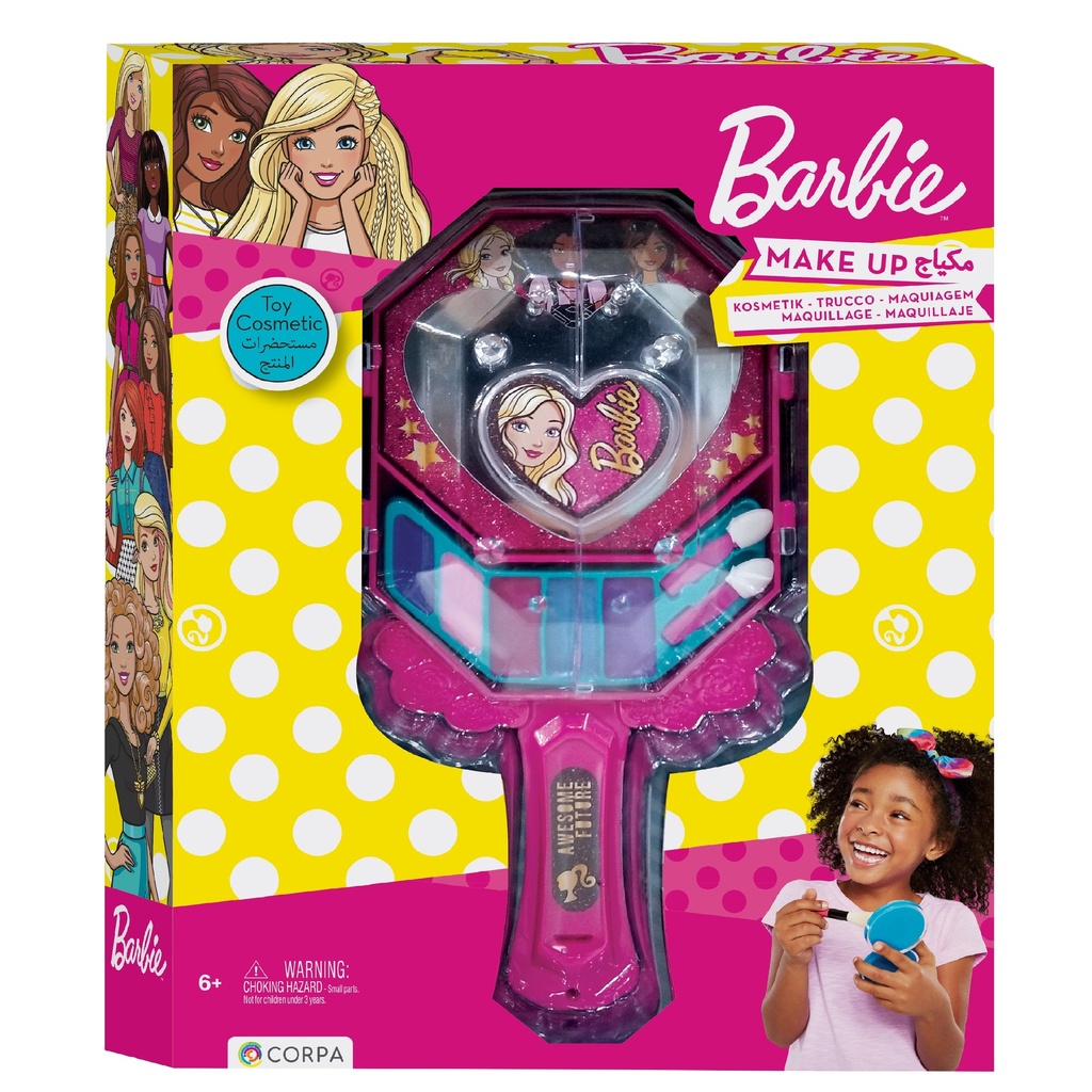 Barbie Hand Mirror with Cosmetics in a Box