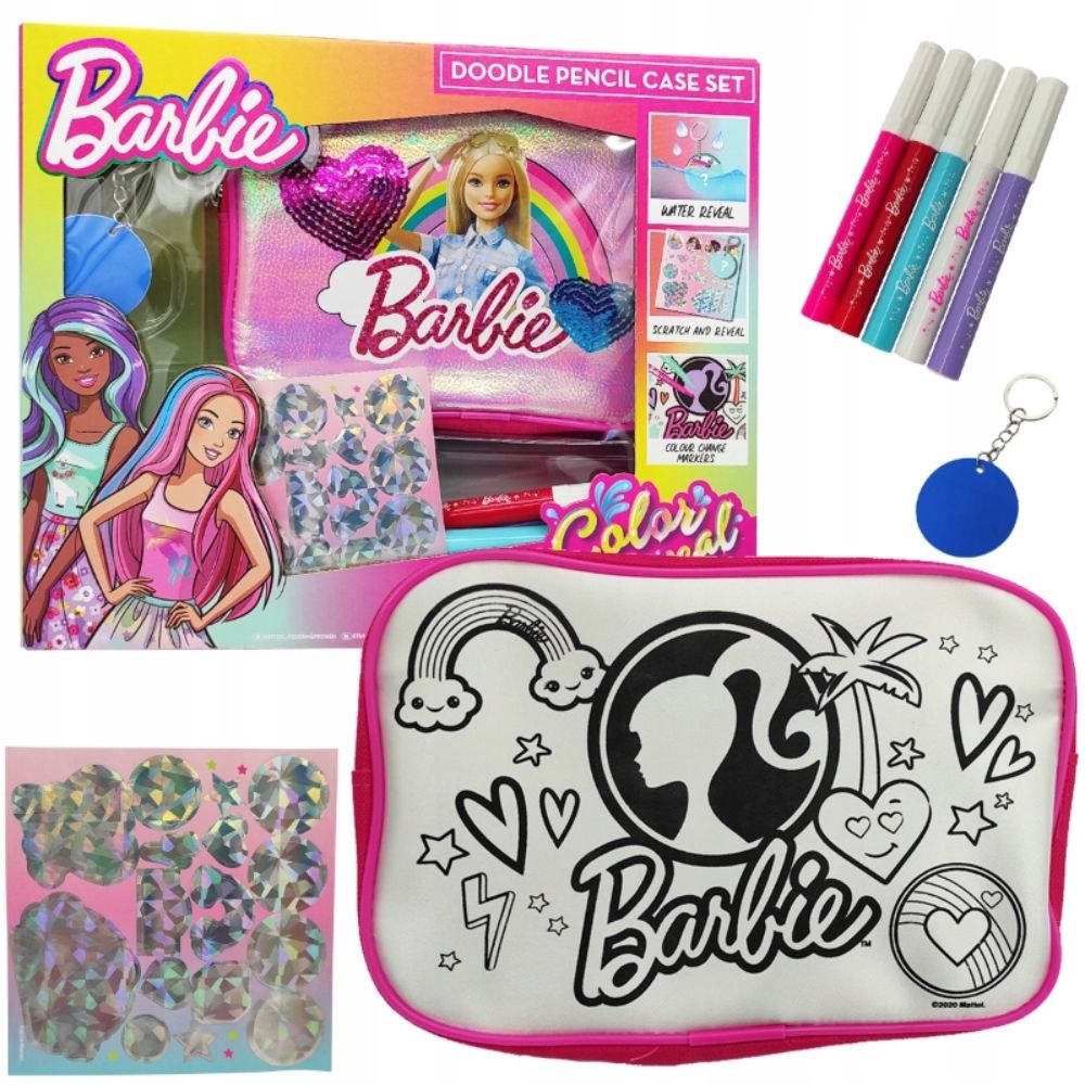 Barbie Doodle Pencil Case Set