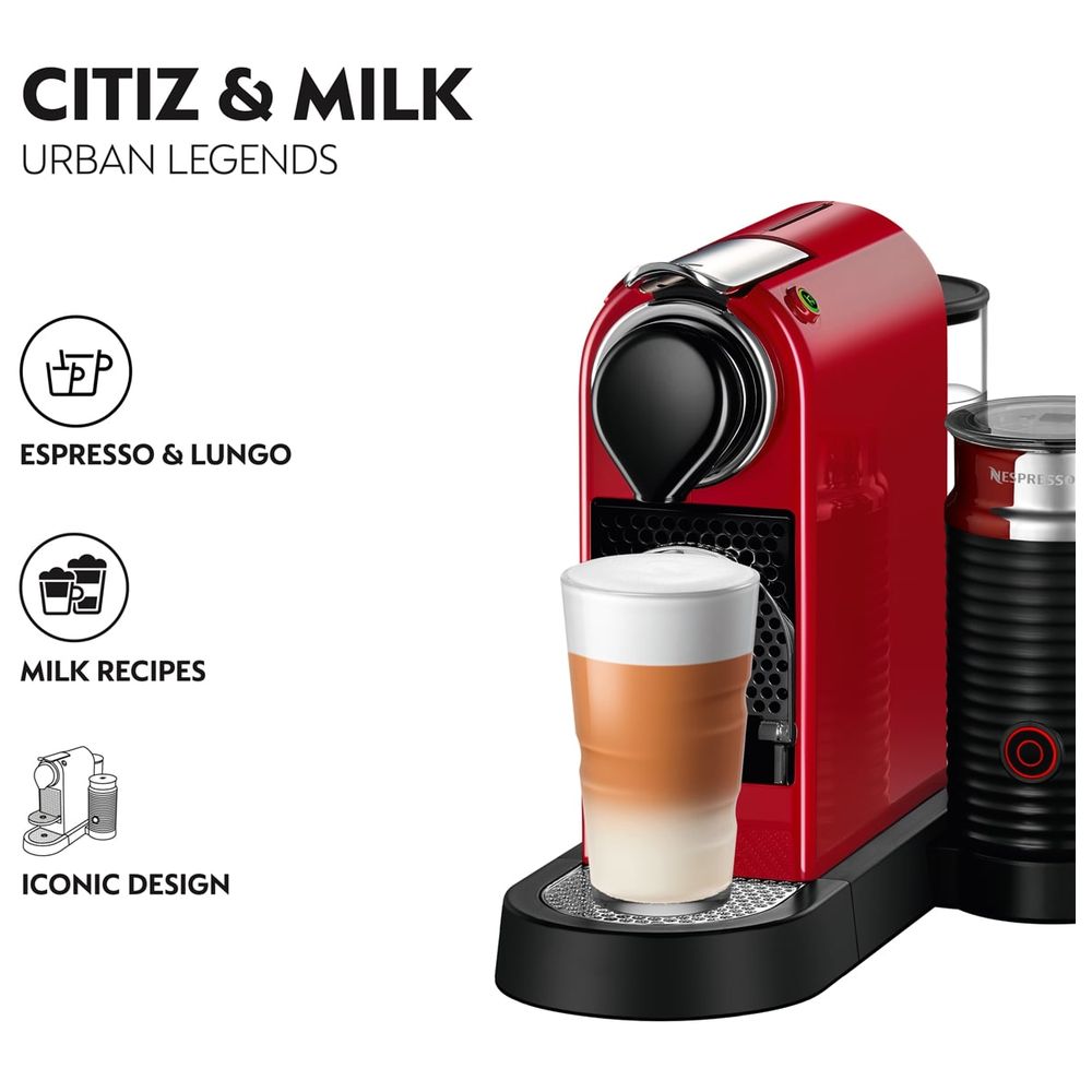 Åbent Bevæger sig ikke klipning Nespresso Citiz Milk Red | Flitit Mega Store