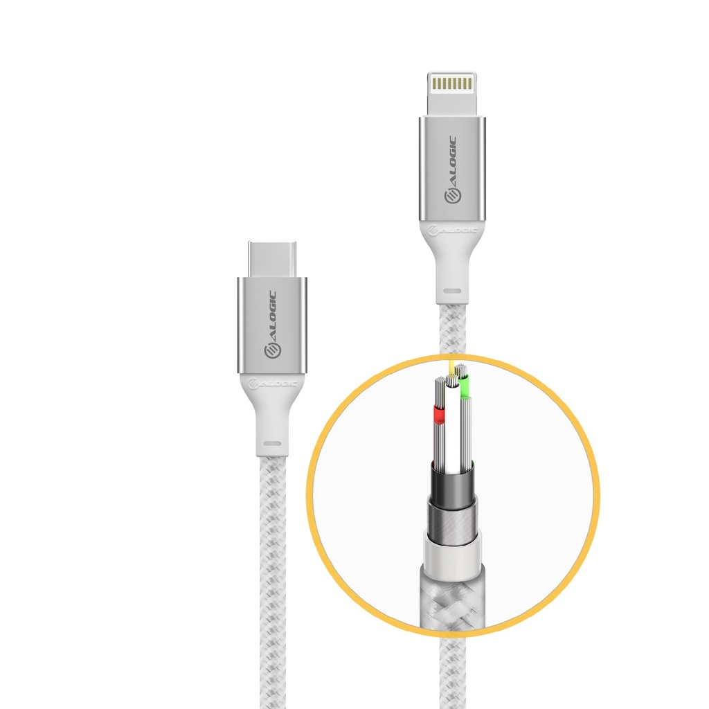 Alogic Super Ultra USB-C to Lightning Cable 1.5m Silver