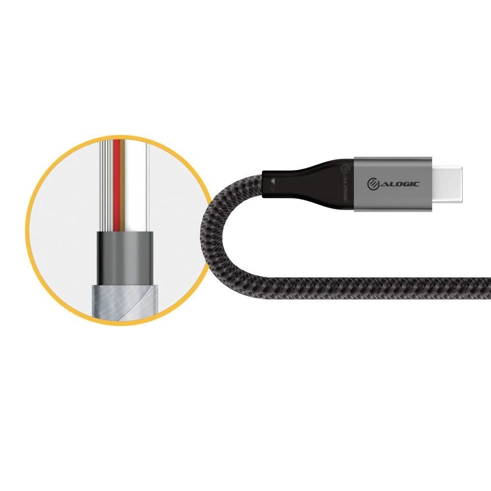 Alogic Super Ultra USB 2.0 USB-C to USB-A Cable 3A/480Mbps 1.5m Space Grey