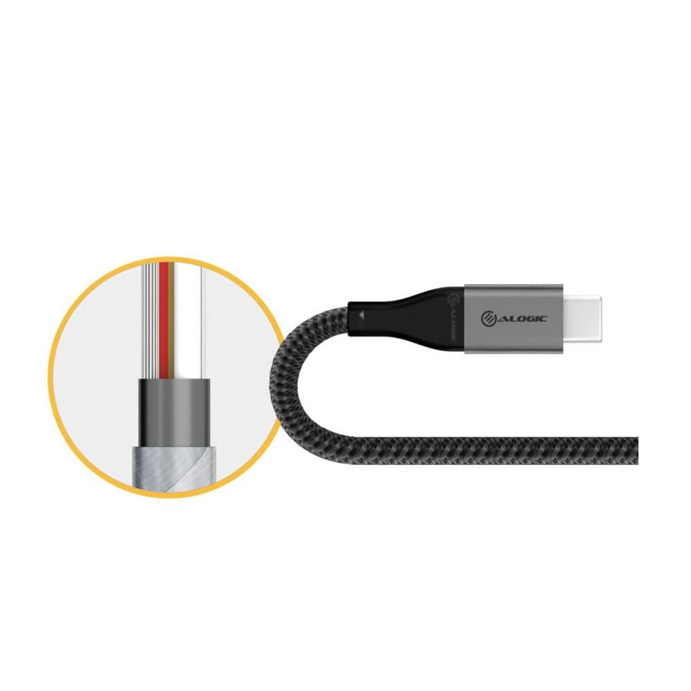 Alogic Super Ultra USB 2.0 USB-C to USB-A Cable 30cm 3A/480Mbps Space Grey