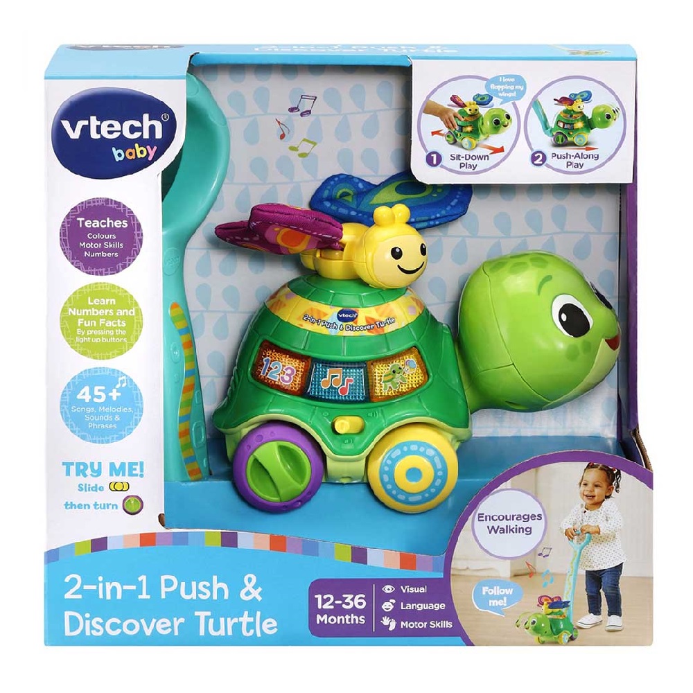 VTech 2 in 1 Push & Discover Turtle