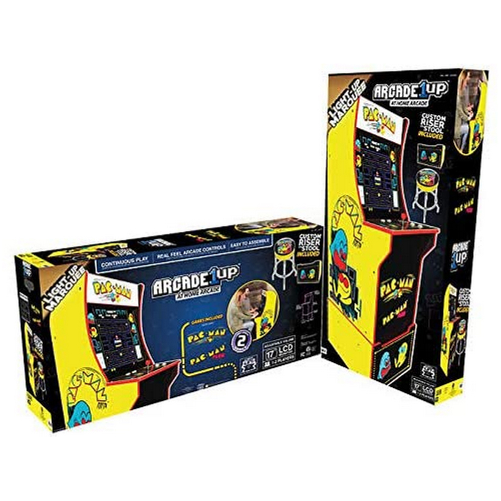 Pacman with License Riser, Light Up Marquee and Stool