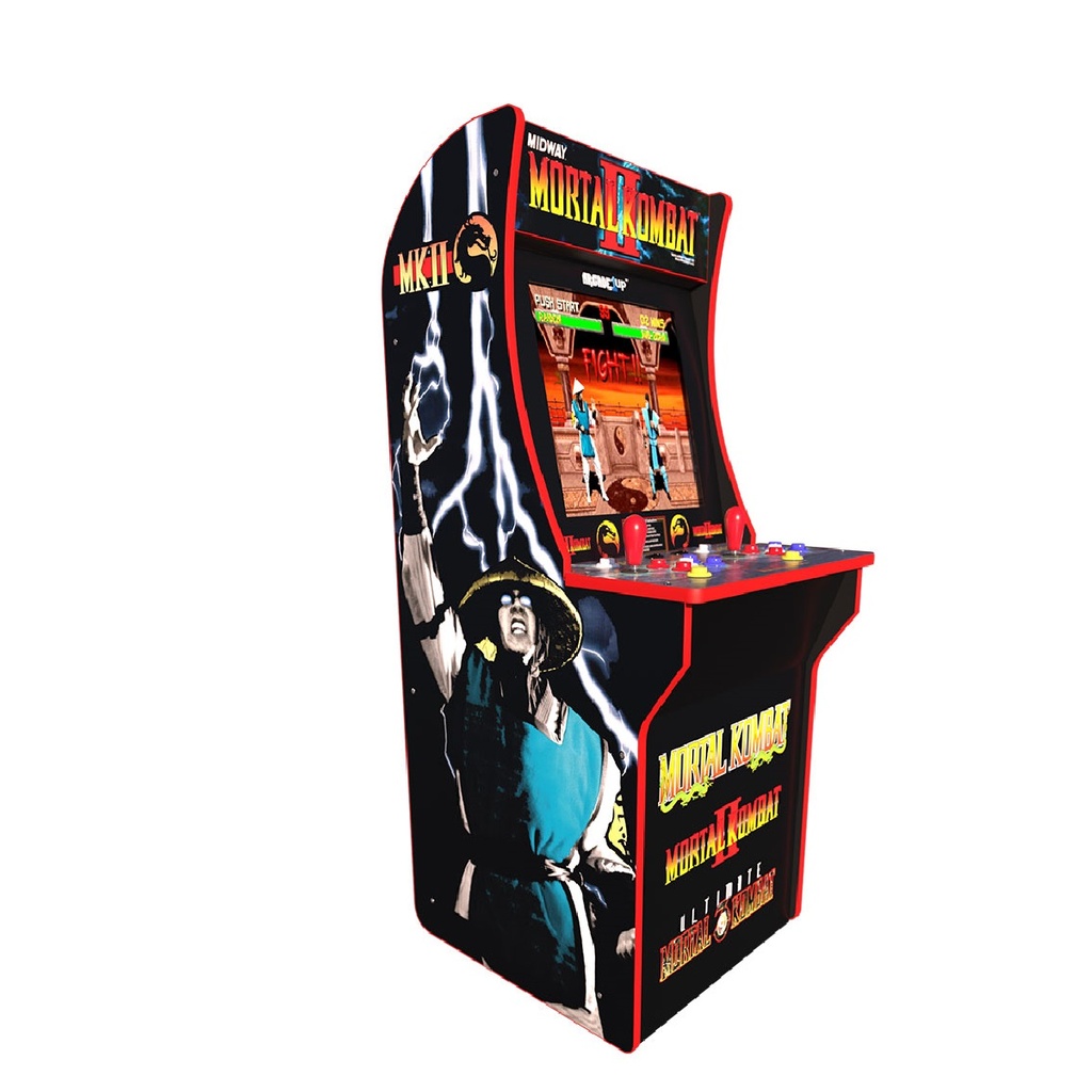 Arcade1Up Mortal Kombat with License Riser, Light Up Marquee and Stool