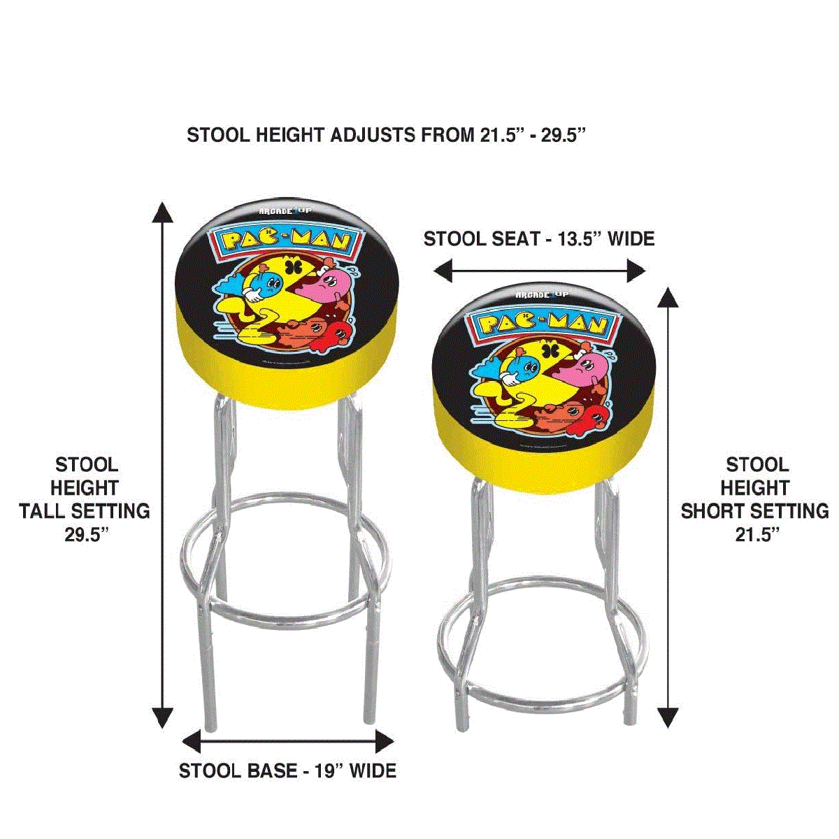 Arcade Pac Man Adjustable Stool