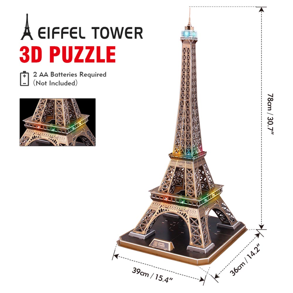 Cubic Fun LED Eiffel Tower 84pcs