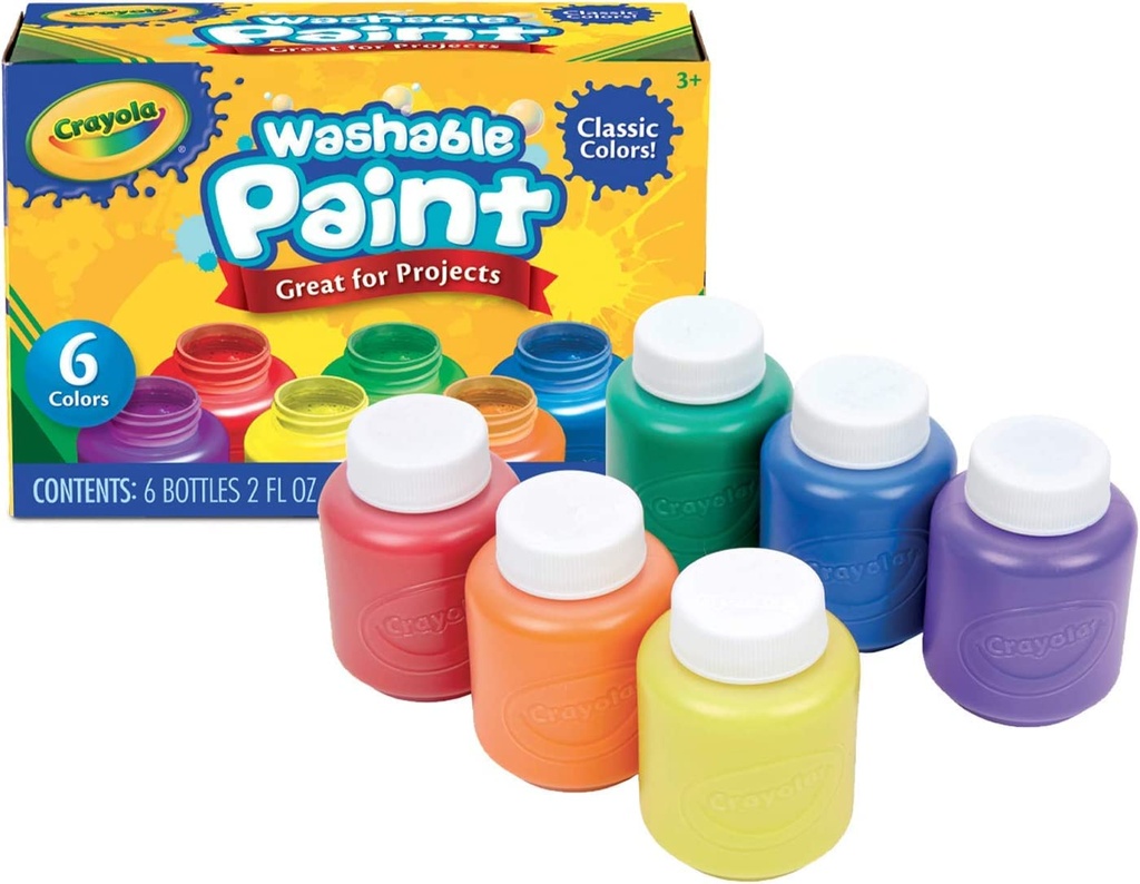 Crayola Washable Project Paint Bold Colors 6pc