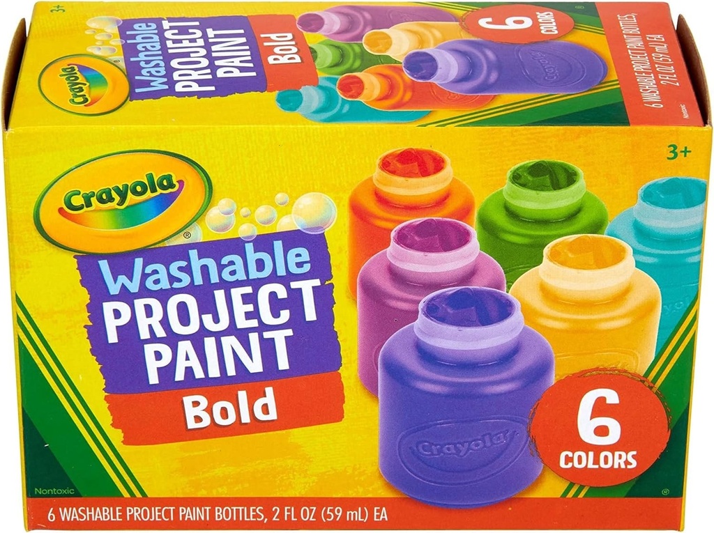 Crayola Washable Project Paint Bold Colors 6pc