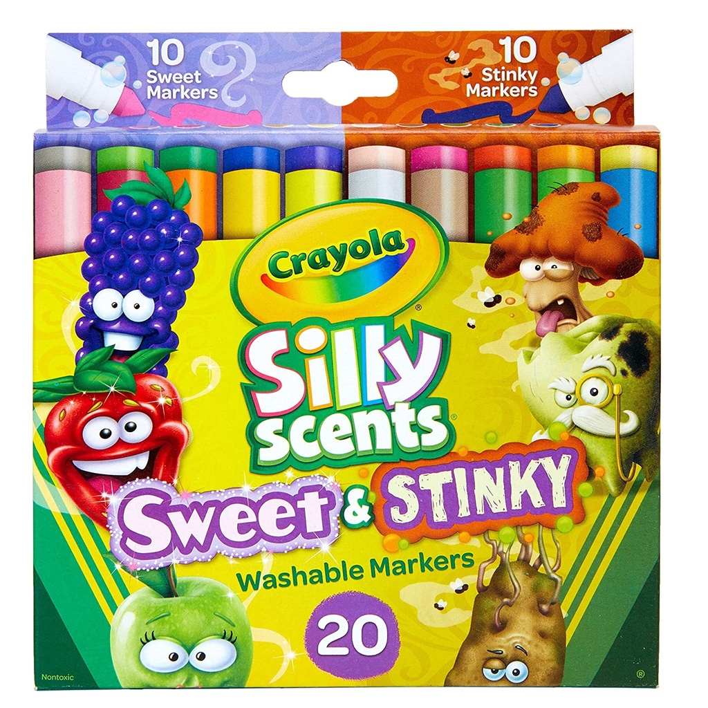 Crayola Silly Scents Sweet & Stinky Washable Broad Line Markers 20pc
