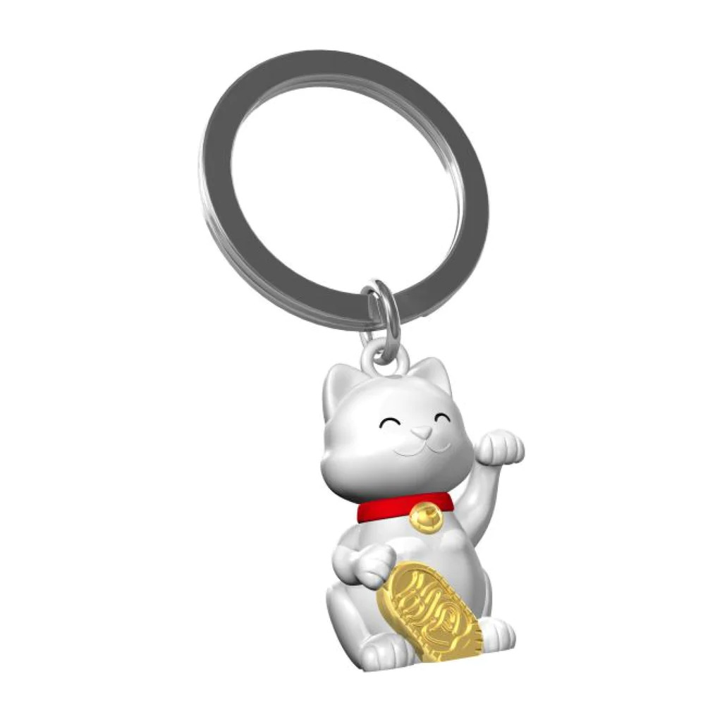 Metalmorphose - Lucky Cat Keyring - 35mm Steel Ring