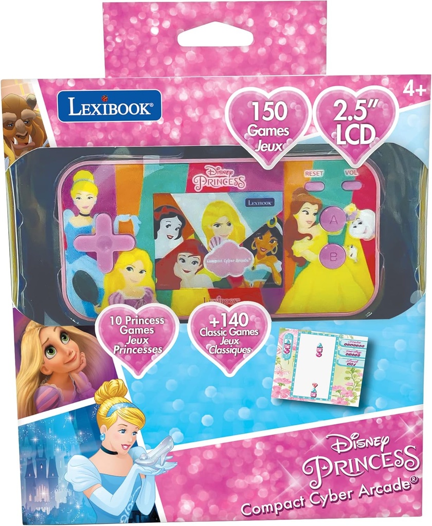 Lexibook Disney Princess Handheld Console Compact Cyber Arcade 2.5