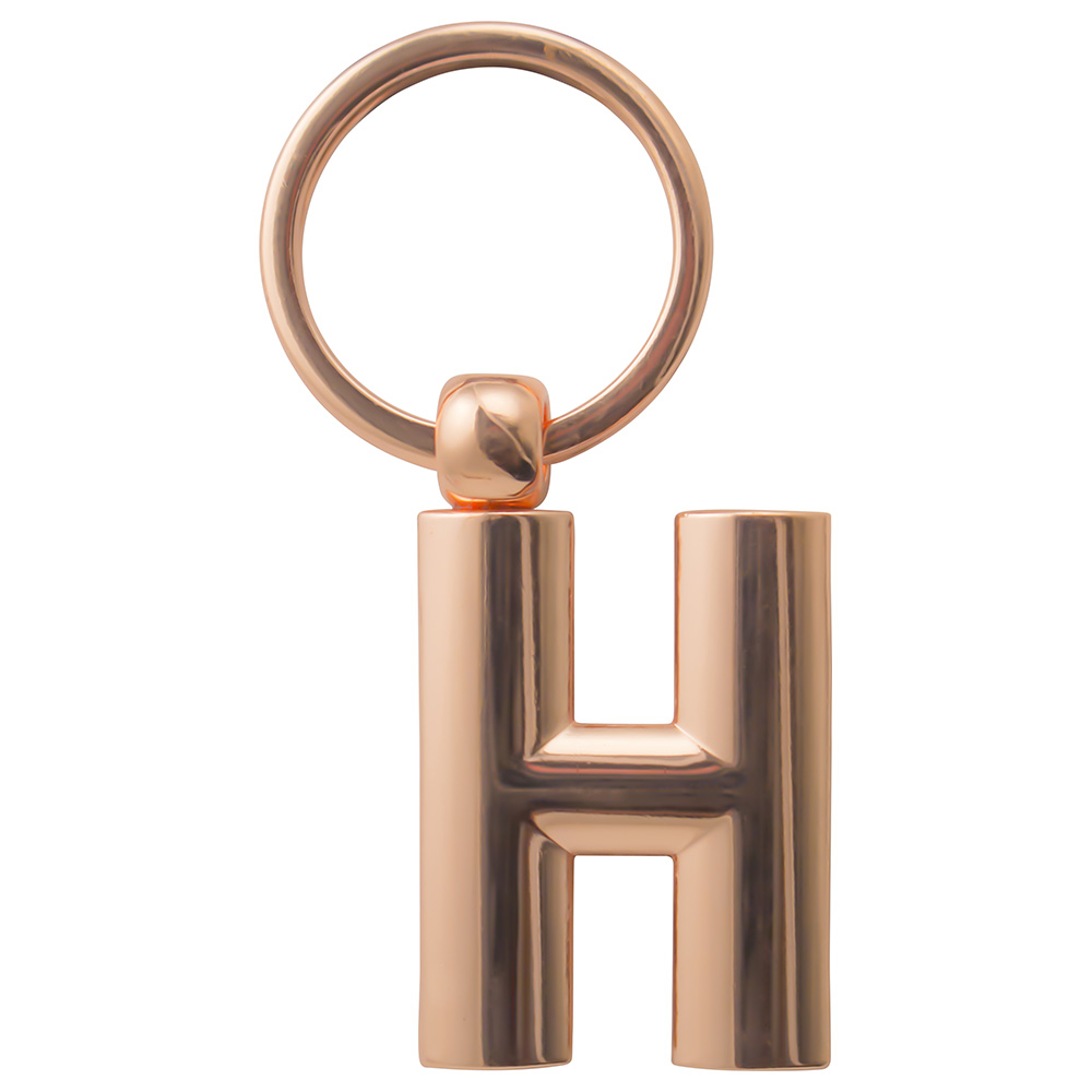 Copper Letter Keyring - H