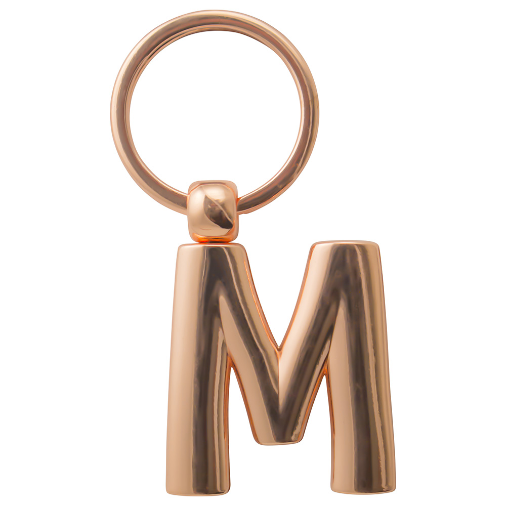 Copper Letter Keyring - M