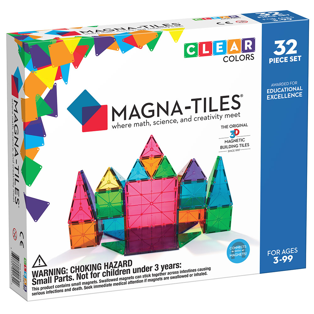 Magna-Tiles Clear Colors 32Pc Set