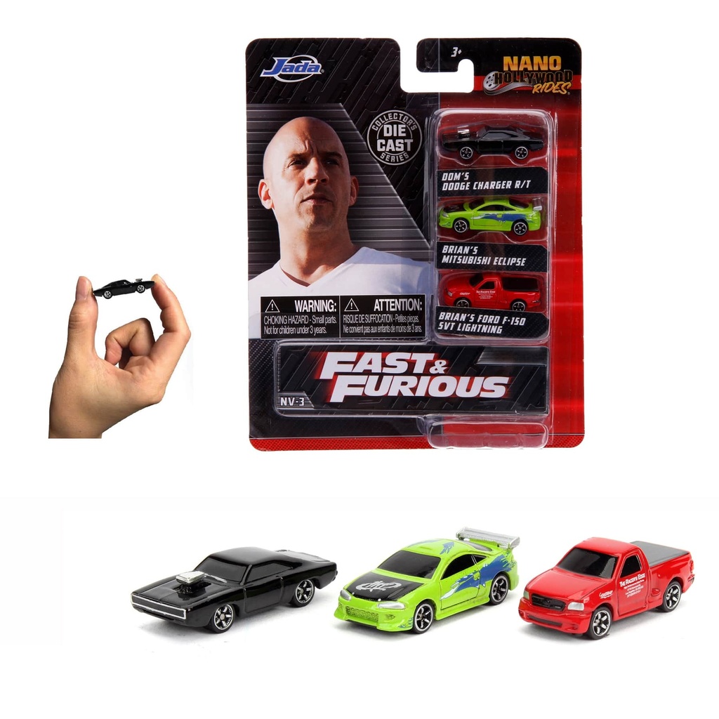 Jada Nano Fast & Furious Vehicles (3 Pack, 1:87)