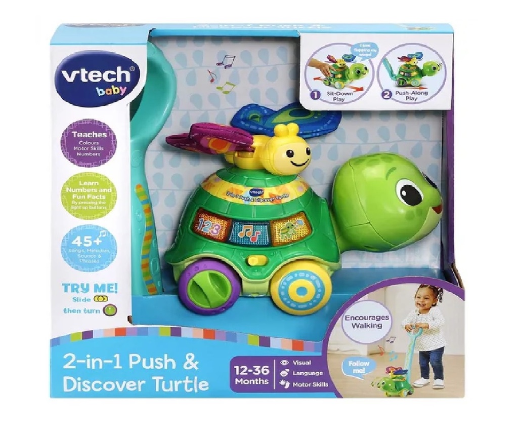 VTech 2 in 1 Push & Discover Turtle