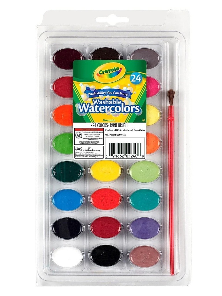 Crayola Washable Watercolors with Brush 24pc