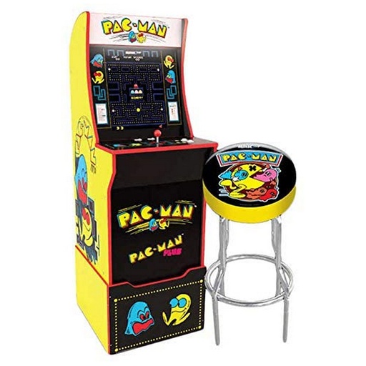 Arcade1Up Pacman with License Riser, Light Up Marquee and Stool