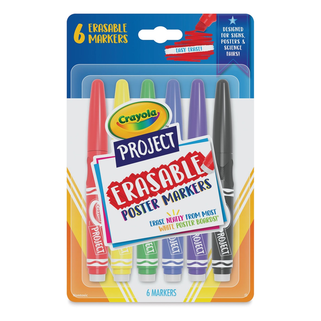 Crayola Project Erasable Poster Markers 6pc
