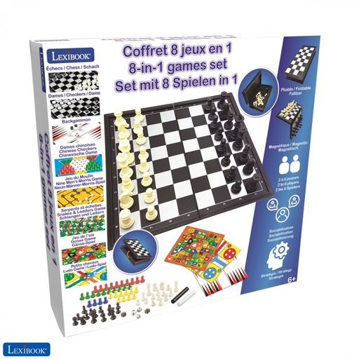 Lexibook Magnetic Board Games, Set Of 8 Games