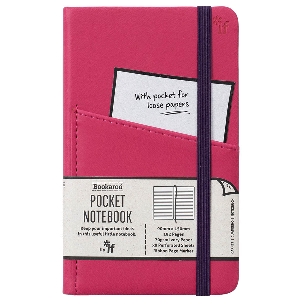 Bookaroo POCKET Notebook (A6) JOURNAL - HOT PINK