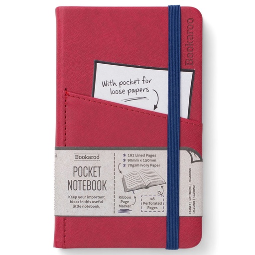 Bookaroo POCKET Notebook (A6) JOURNAL - DARK RED