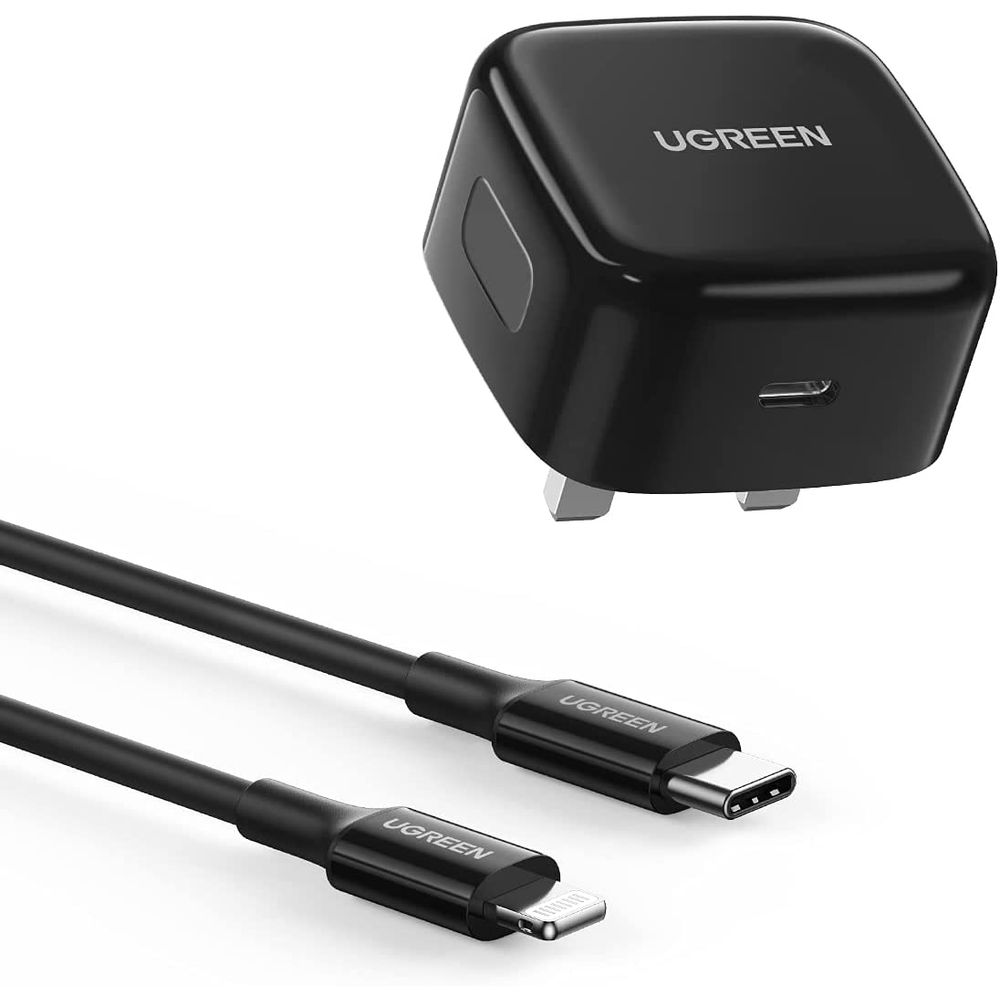 Ugreen 20W Fast Charger with USB-C To Lightning Cable 1m Black