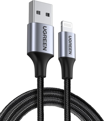 Ugreen USB-A to Lightning MFI Cable Nylon Braided 2M Black