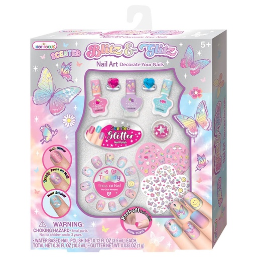 Hot Focus Tie Dye Butterfly Blitz & Glitz Nail Art Set