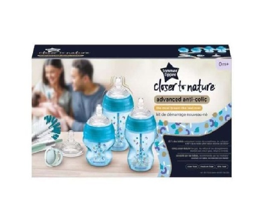 Tommee Tippee Advanced Anti-Colic Newborn Bottle Starter Kit - Blue